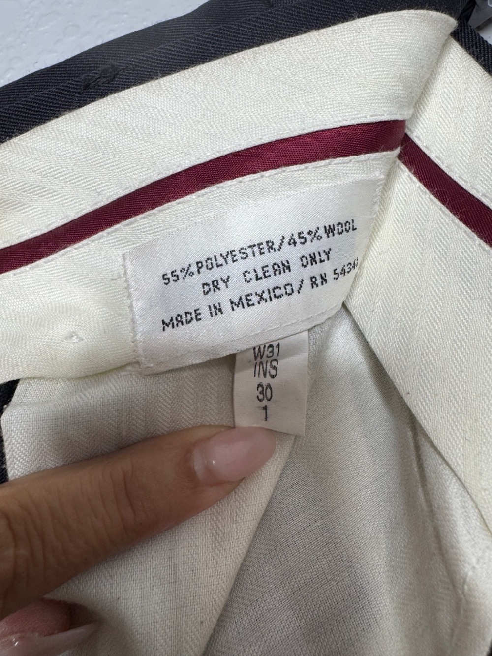 Louis Raphael Black Pleated Dress pants W 31' x Inseam 30" straight wool & poly - Picture 10 of 12